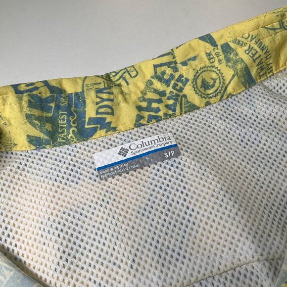 Columbia PFG Omni-Shade Casual Button-Down Shirt Men Size S/P fishing yellow - Picture 6 of 12